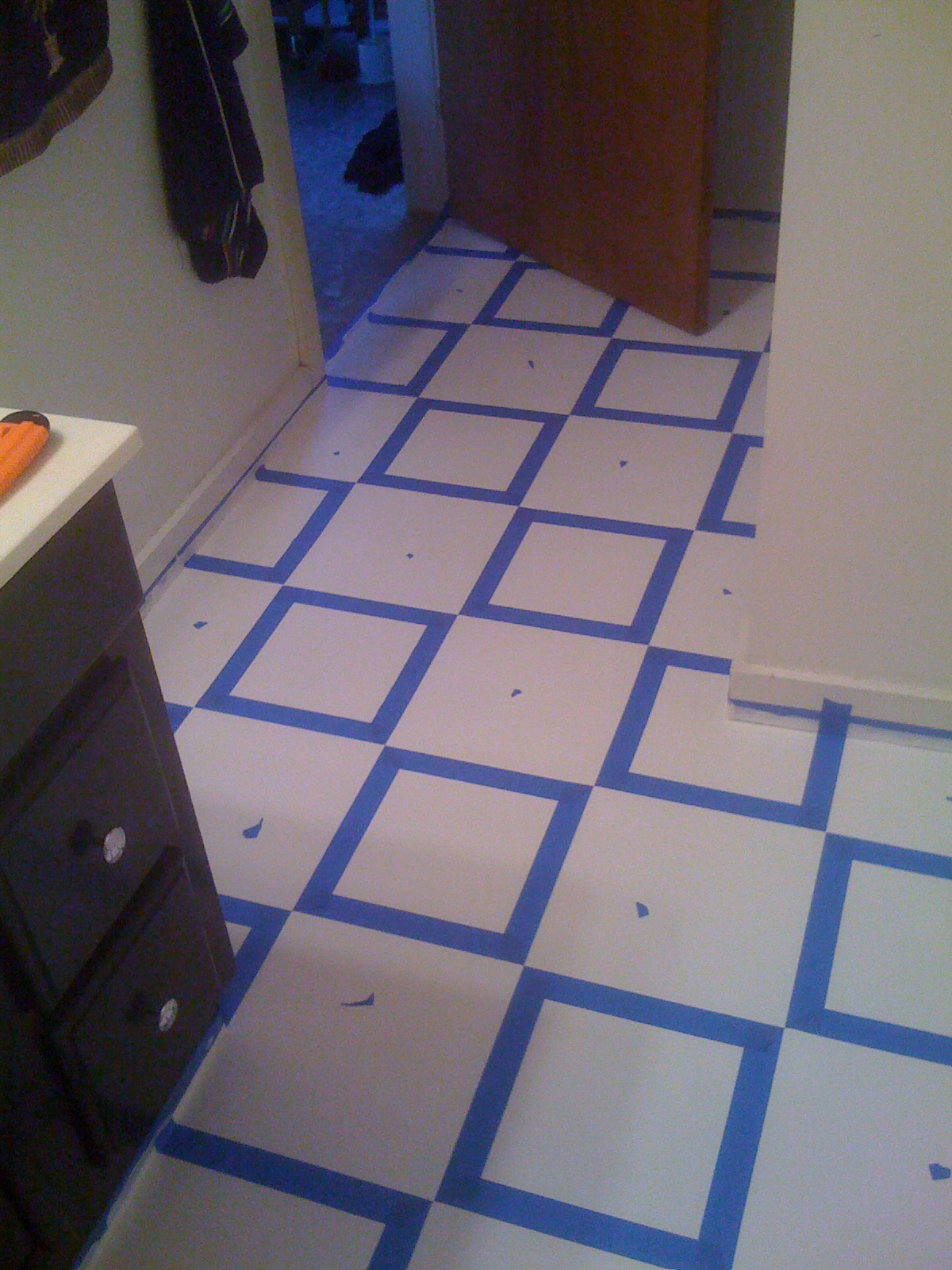 Diy Painting Old Vinyl Floor Tiles, Linoleum Floor Tiles